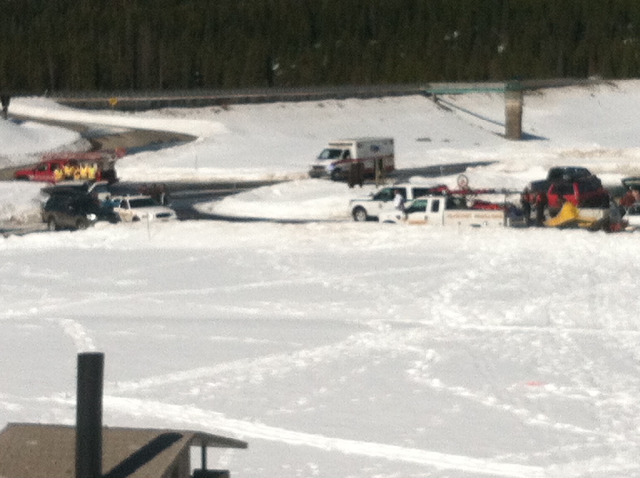 Rescuers staged at Hyalite Dam